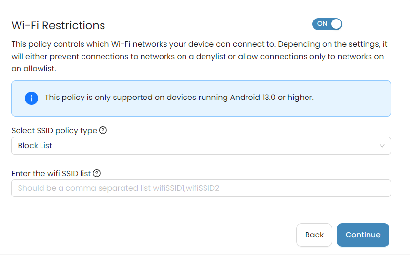 WIFI Restrictions